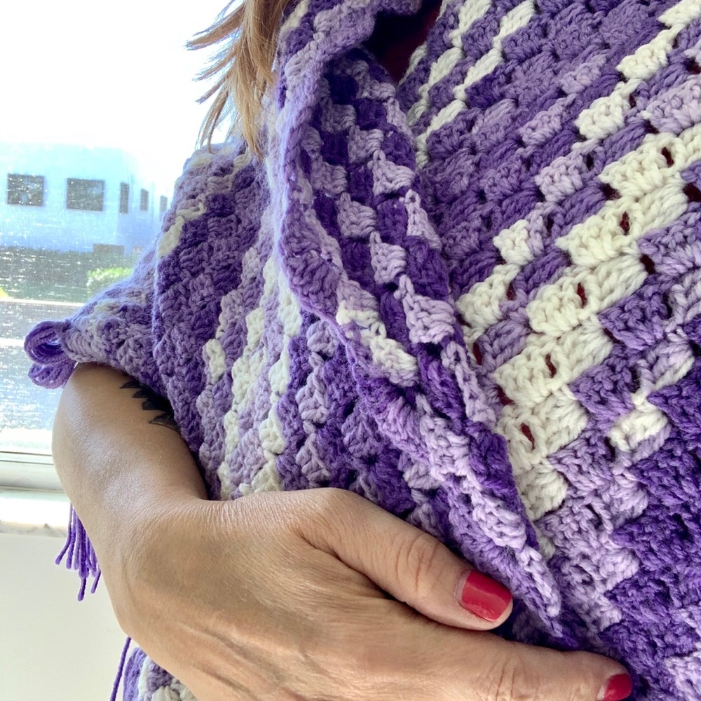 Vintage crocheted shawl